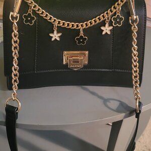 Aldo Black and Gold Shoulder Bag